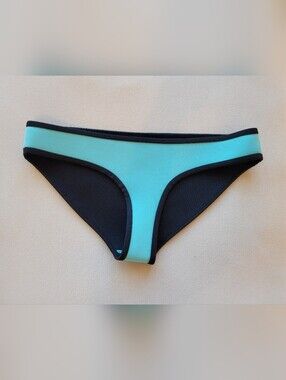 TRIANGL Neoprene Bikini Bottoms Turquoise & Black - Size Large
